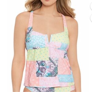 Salt Cove Juniors V Wire Tankini Top Sz L